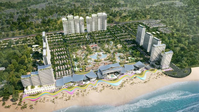 Tổng thể khu đô thị ven biển nhìn từ trên cao vào ban ngày — Blanca City Vũng Tàu, Vũng Tàu, Việt Nam